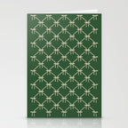 Bows & Ribbons Pattern XXV Dark Forest Green Stationery Card Gallery Image 2