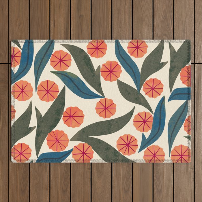 Ruby Floral Outdoor Rug Gallery Image 1