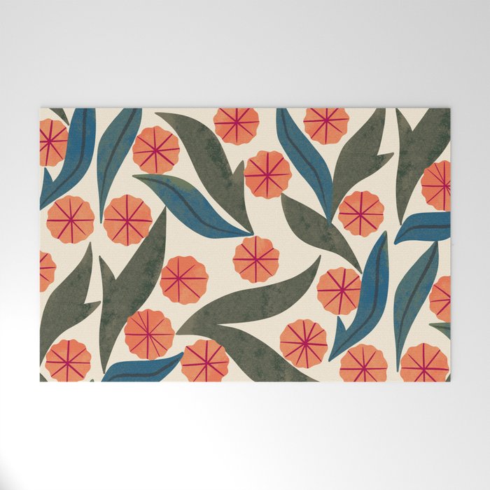 Ruby Floral Welcome Mat Gallery Image 1