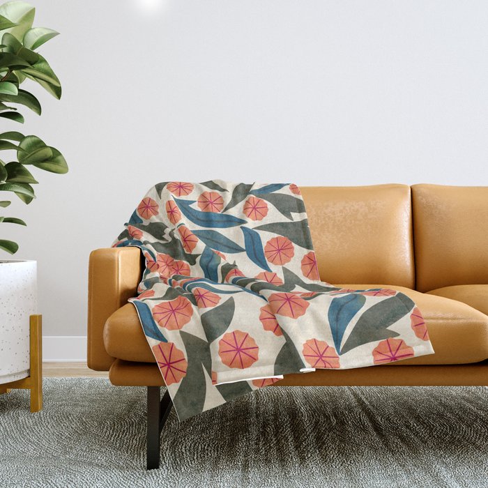 Ruby Floral Throw Blanket Gallery Image 1