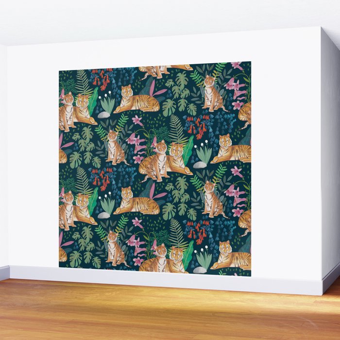 Tiger pattern Wall Mural Gallery Image 2