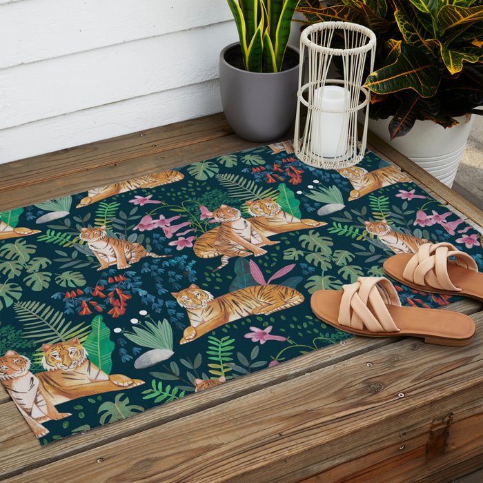 Tiger pattern Outdoor Rug Gallery Image 2