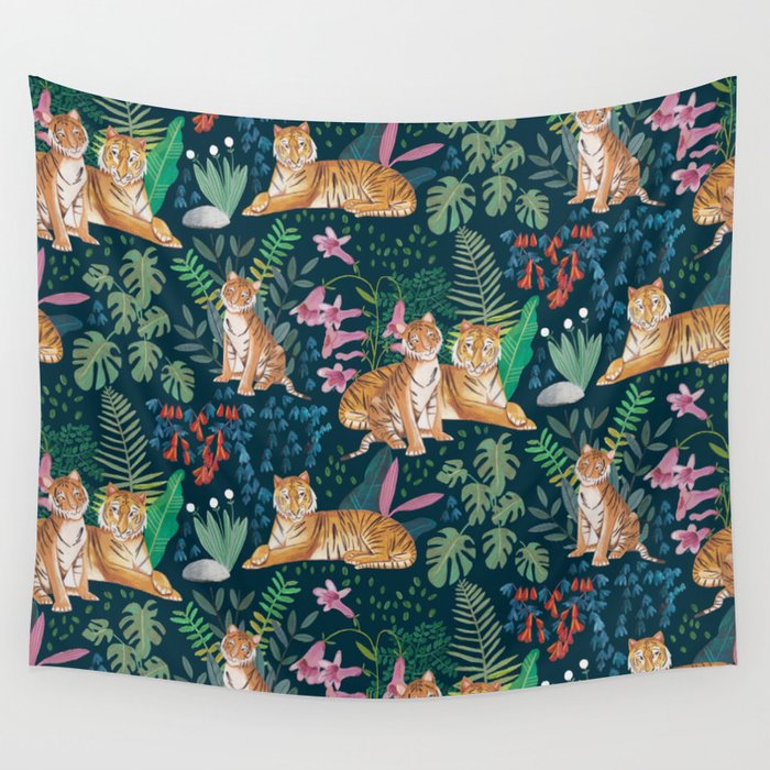 Tiger pattern Wall Tapestry Gallery Image 4