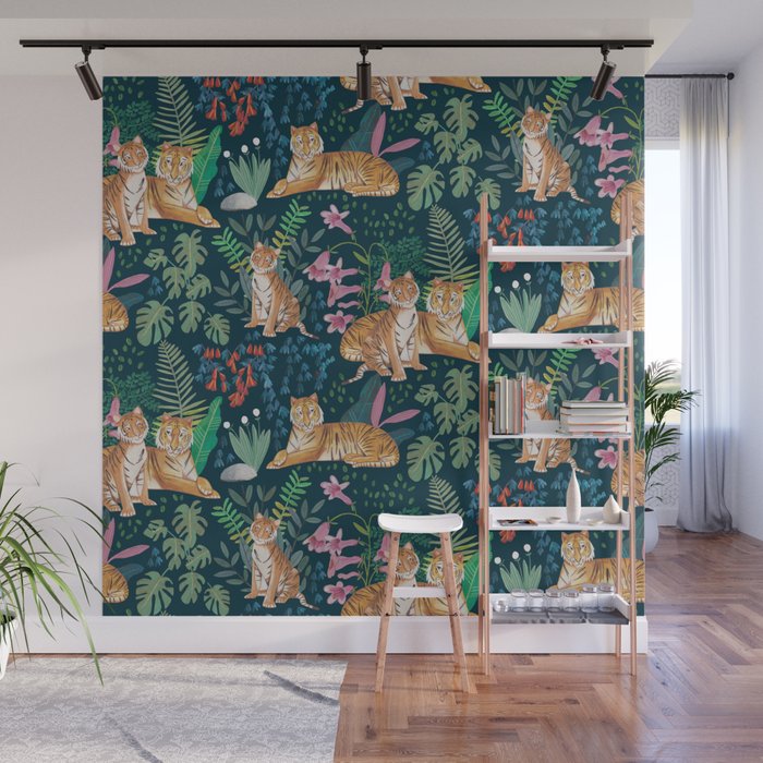 Tiger pattern Wall Mural Gallery Image 1
