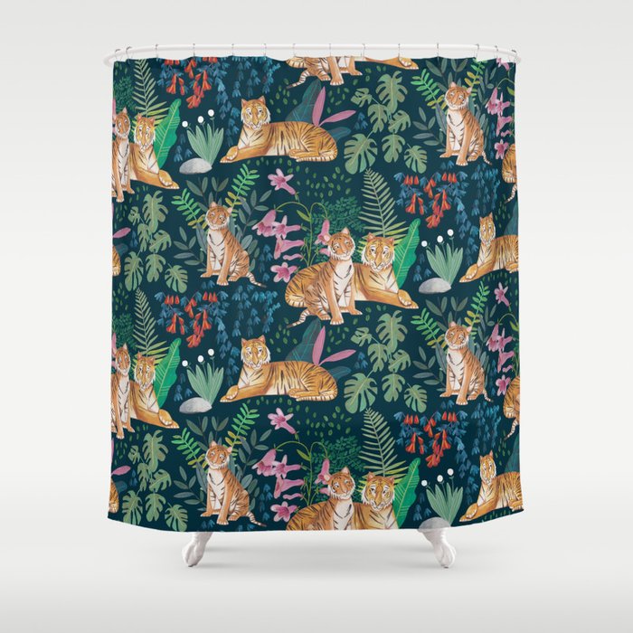 Tiger pattern Shower Curtain Gallery Image 1