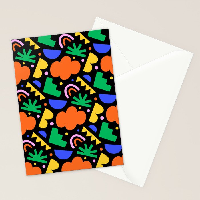 Creative colorful organic shape art pattern Stationery Card Gallery Image 2