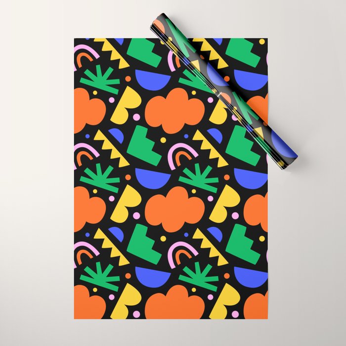 Creative colorful organic shape art pattern Wrapping Paper Gallery Image 1