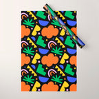 Creative colorful organic shape art pattern Wrapping Paper Gallery Image 1