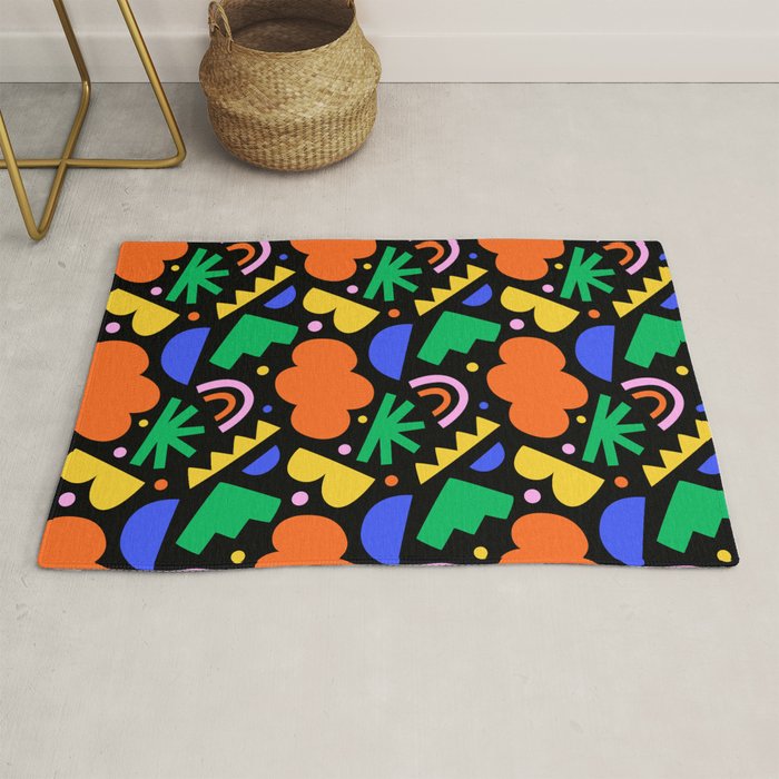 Creative colorful organic shape art pattern Rug Gallery Image 1