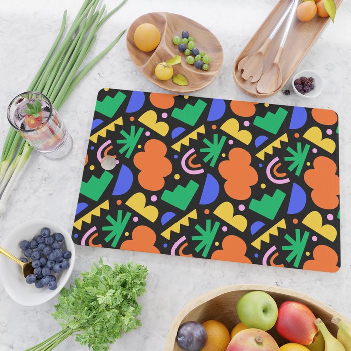 Creative colorful organic shape art pattern Cutting Board Gallery Image 2