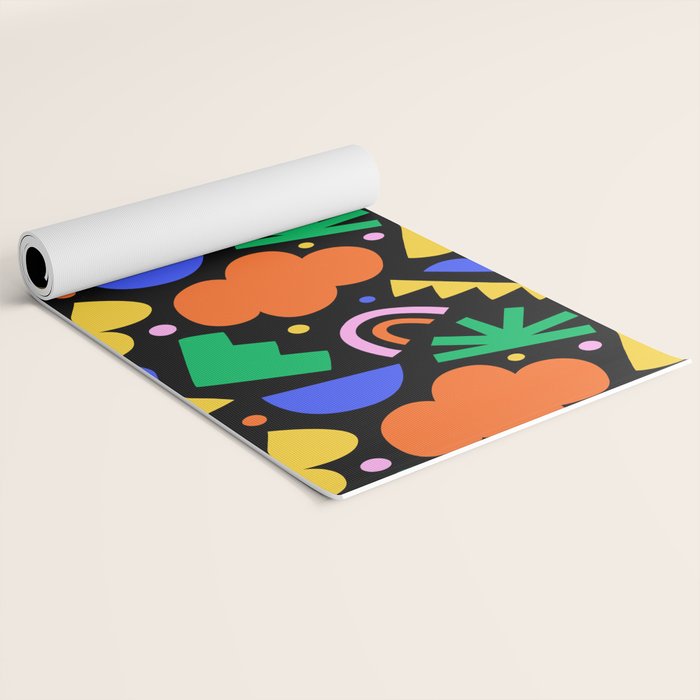Creative colorful organic shape art pattern Yoga Mat Gallery Image 2