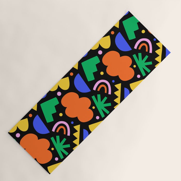 Creative colorful organic shape art pattern Yoga Mat Gallery Image 1