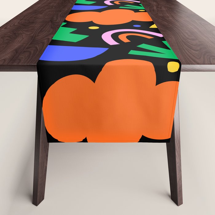 Creative colorful organic shape art pattern Table Runner Gallery Image 1