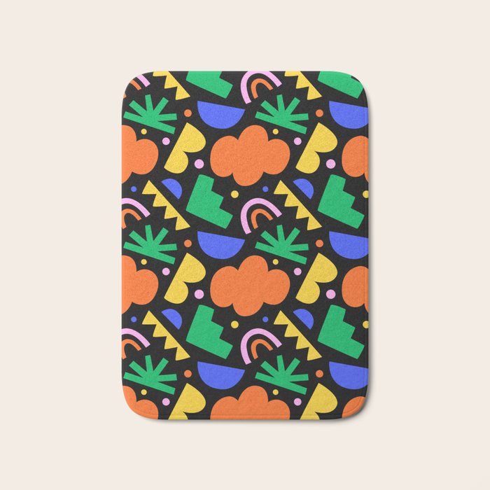Creative colorful organic shape art pattern Bath Mat Gallery Image 1