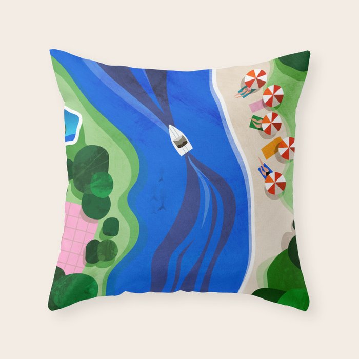 Cruising on a summer day Throw Pillow Gallery Image 6