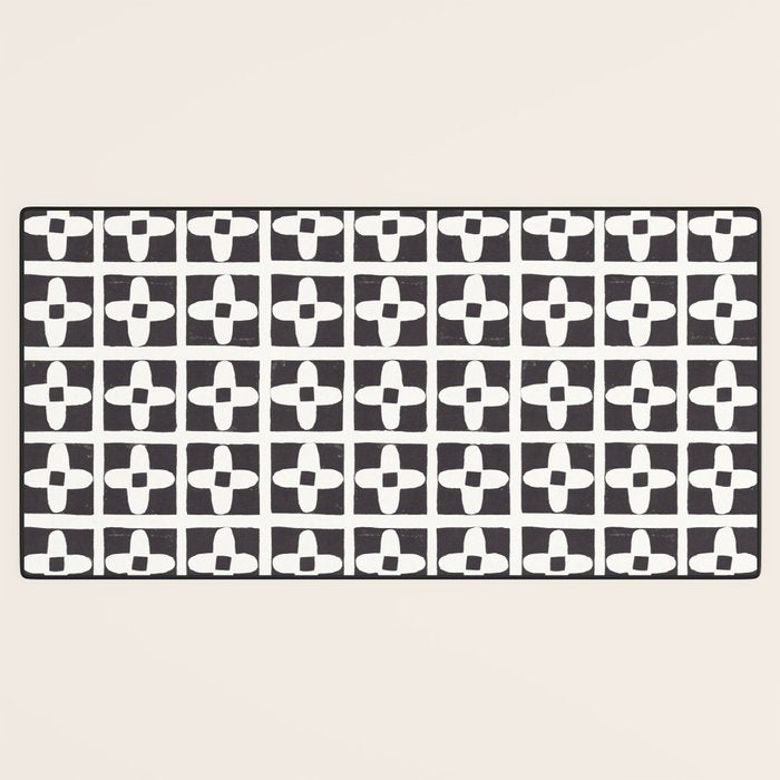 Floral Tiles / Lino Print Desk Mat Gallery Image 3