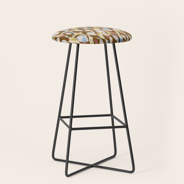 Pure Strokes #3 / Brown & Blue Stool Gallery Image 1