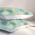 Floral Easter Eggs - Aqua Pillow Sham Gallery Image 3