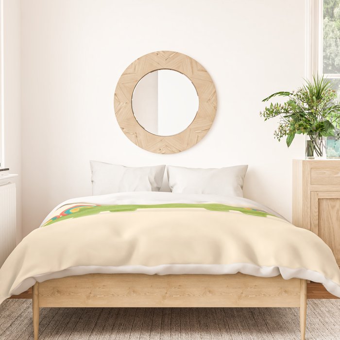 Rainbow colored dinosaur (stegosaurus) Duvet Cover Gallery Image 3