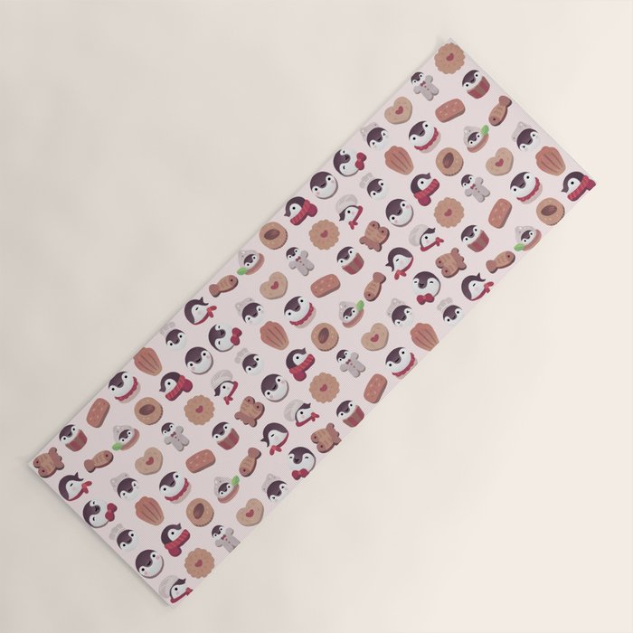 Cookie & cream & penguin - pink pattern Yoga Mat Gallery Image 1