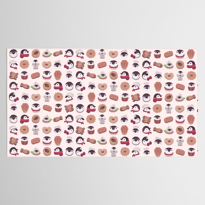 Cookie & cream & penguin - pink pattern Tablecloth Gallery Image 2