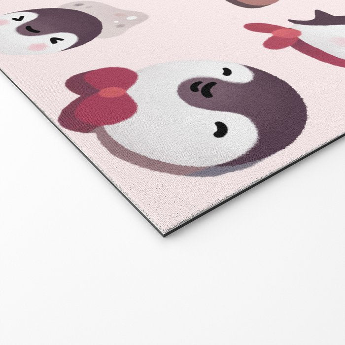 Cookie & cream & penguin - pink pattern Welcome Mat Gallery Image 2
