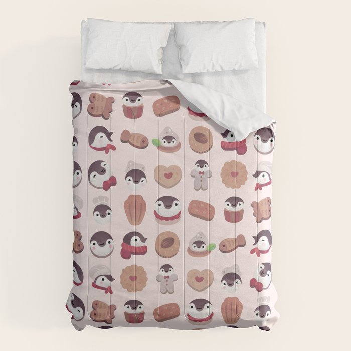Cookie & cream & penguin - pink pattern Comforter Gallery Image 6