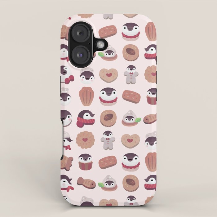 Cookie & cream & penguin - pink pattern iPhone Case Gallery Image 1