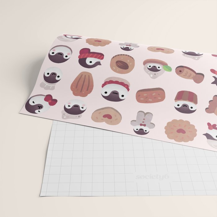 Cookie & cream & penguin - pink pattern Wrapping Paper Gallery Image 2