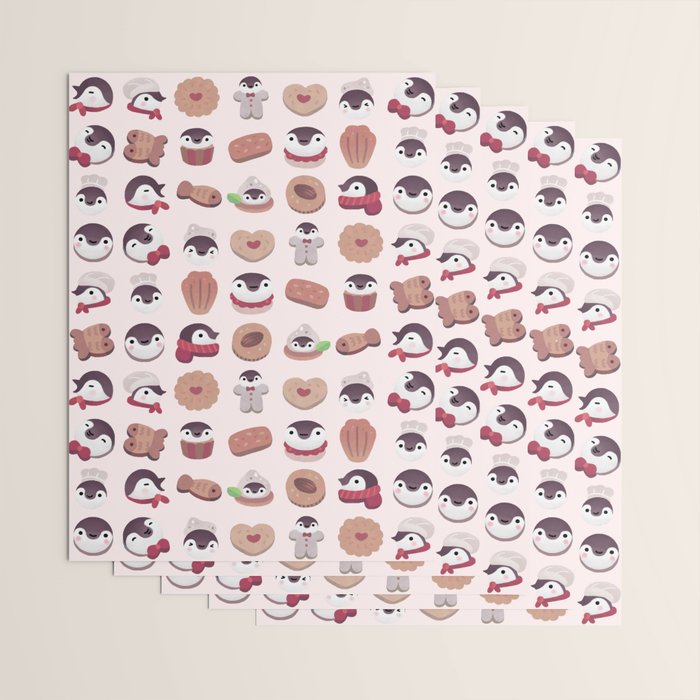 Cookie & cream & penguin - pink pattern Wrapping Paper Gallery Image 3