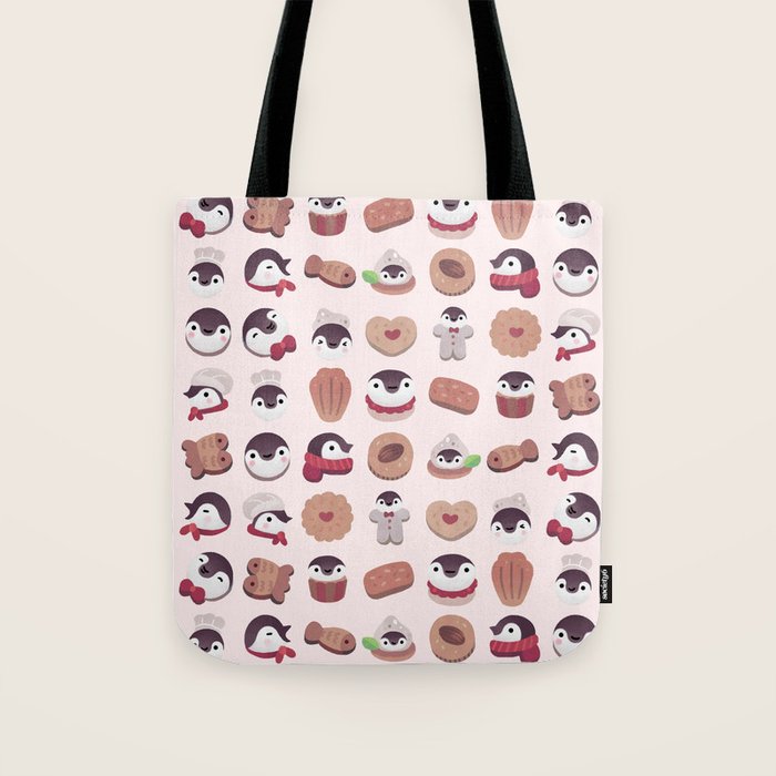 Cookie & cream & penguin - pink pattern Tote Bag Gallery Image 1