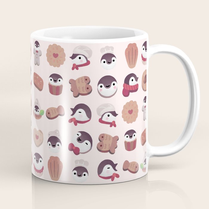 Cookie & cream & penguin - pink pattern Coffee Mug Gallery Image 1