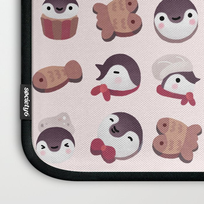 Cookie & cream & penguin - pink pattern Laptop Sleeve Gallery Image 3