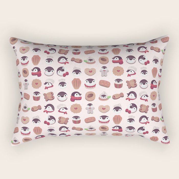 Cookie & cream & penguin - pink pattern Rectangular Pillow Gallery Image 2