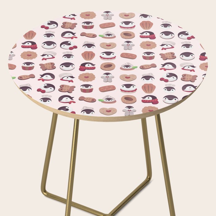 Cookie & cream & penguin - pink pattern Side Table Gallery Image 2