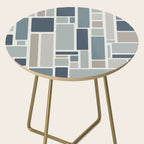 Modulus Minimalist Geometric Retro Modern Pattern in Neutral Blue Grey Tones Side Table Gallery Image 2