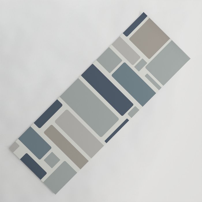Modulus Minimalist Geometric Retro Modern Pattern in Neutral Blue Grey Tones Yoga Mat Gallery Image 1