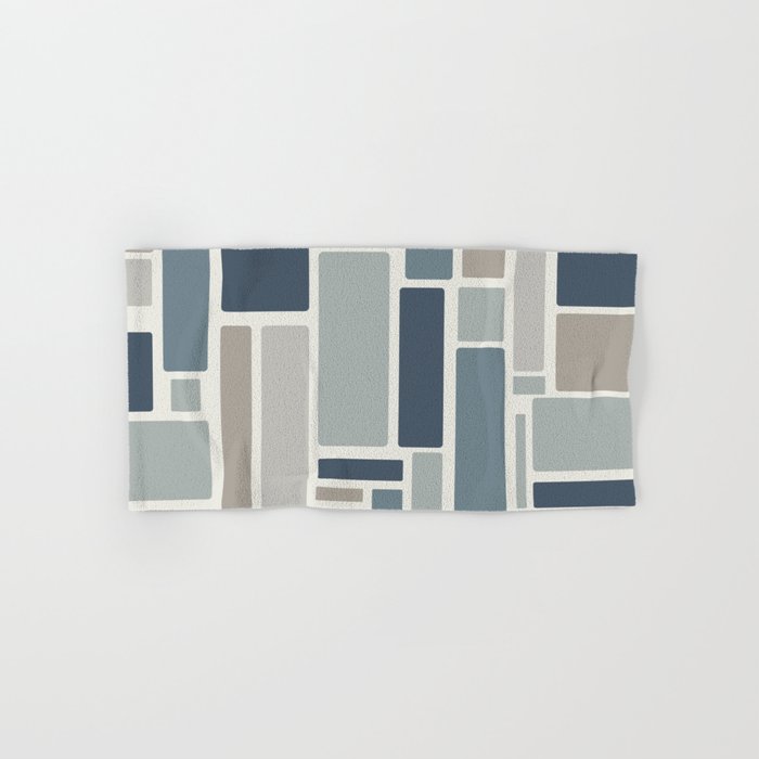 Modulus Minimalist Geometric Retro Modern Pattern in Neutral Blue Grey Tones Bath Towel Gallery Image 1