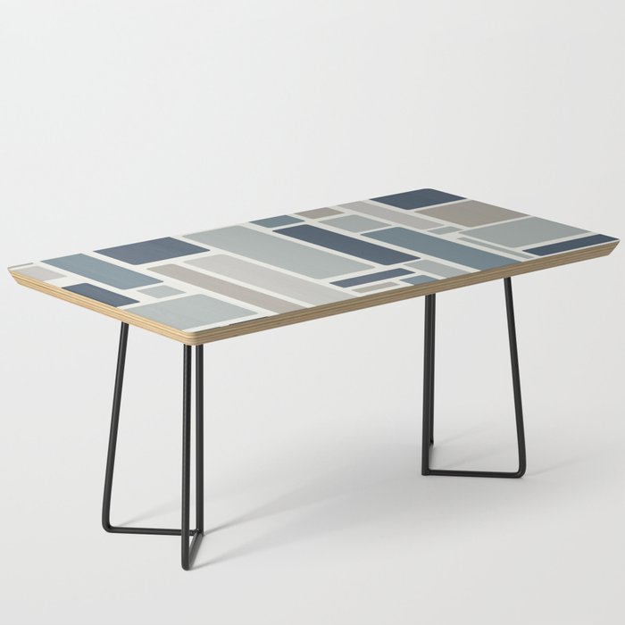 Modulus Minimalist Geometric Retro Modern Pattern in Neutral Blue Grey Tones Coffee Table Gallery Image 1