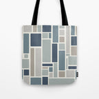 Modulus Minimalist Geometric Retro Modern Pattern in Neutral Blue Grey Tones Tote Bag Gallery Image 1