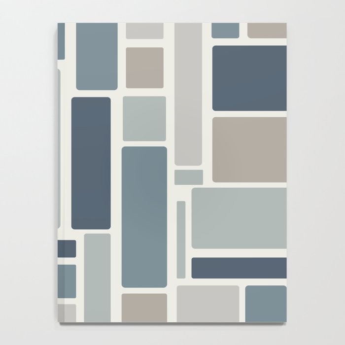 Modulus Minimalist Geometric Retro Modern Pattern in Neutral Blue Grey Tones Notebook Gallery Image 4