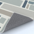 Modulus Minimalist Geometric Retro Modern Pattern in Neutral Blue Grey Tones Rug Gallery Image 4