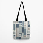Modulus Minimalist Geometric Retro Modern Pattern in Neutral Blue Grey Tones Tote Bag Gallery Image 2