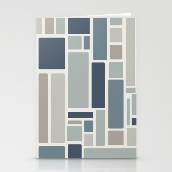 Modulus Minimalist Geometric Retro Modern Pattern in Neutral Blue Grey Tones Stationery Card Gallery Image 2