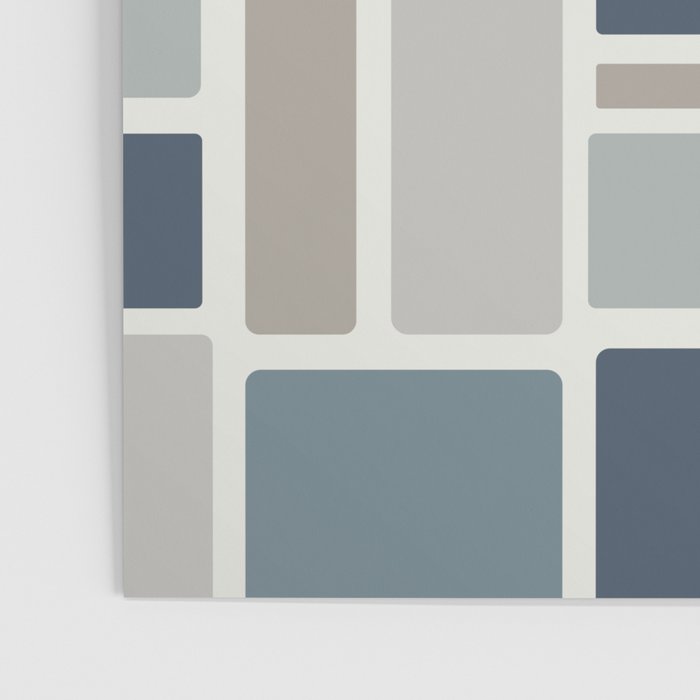 Modulus Minimalist Geometric Retro Modern Pattern in Neutral Blue Grey Tones Poster Gallery Image 3