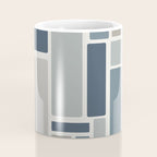 Modulus Minimalist Geometric Retro Modern Pattern in Neutral Blue Grey Tones Coffee Mug Gallery Image 4