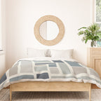 Modulus Minimalist Geometric Retro Modern Pattern in Neutral Blue Grey Tones Duvet Cover Gallery Image 3