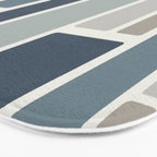 Modulus Minimalist Geometric Retro Modern Pattern in Neutral Blue Grey Tones Bath Mat Gallery Image 3