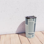 Modulus Minimalist Geometric Retro Modern Pattern in Neutral Blue Grey Tones Travel Mug Gallery Image 4