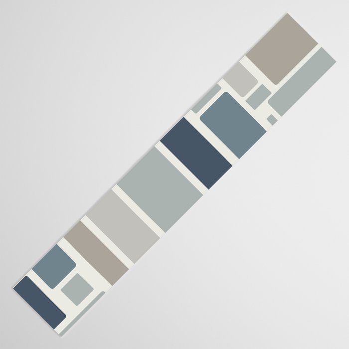 Modulus Minimalist Geometric Retro Modern Pattern in Neutral Blue Grey Tones Table Runner Gallery Image 3